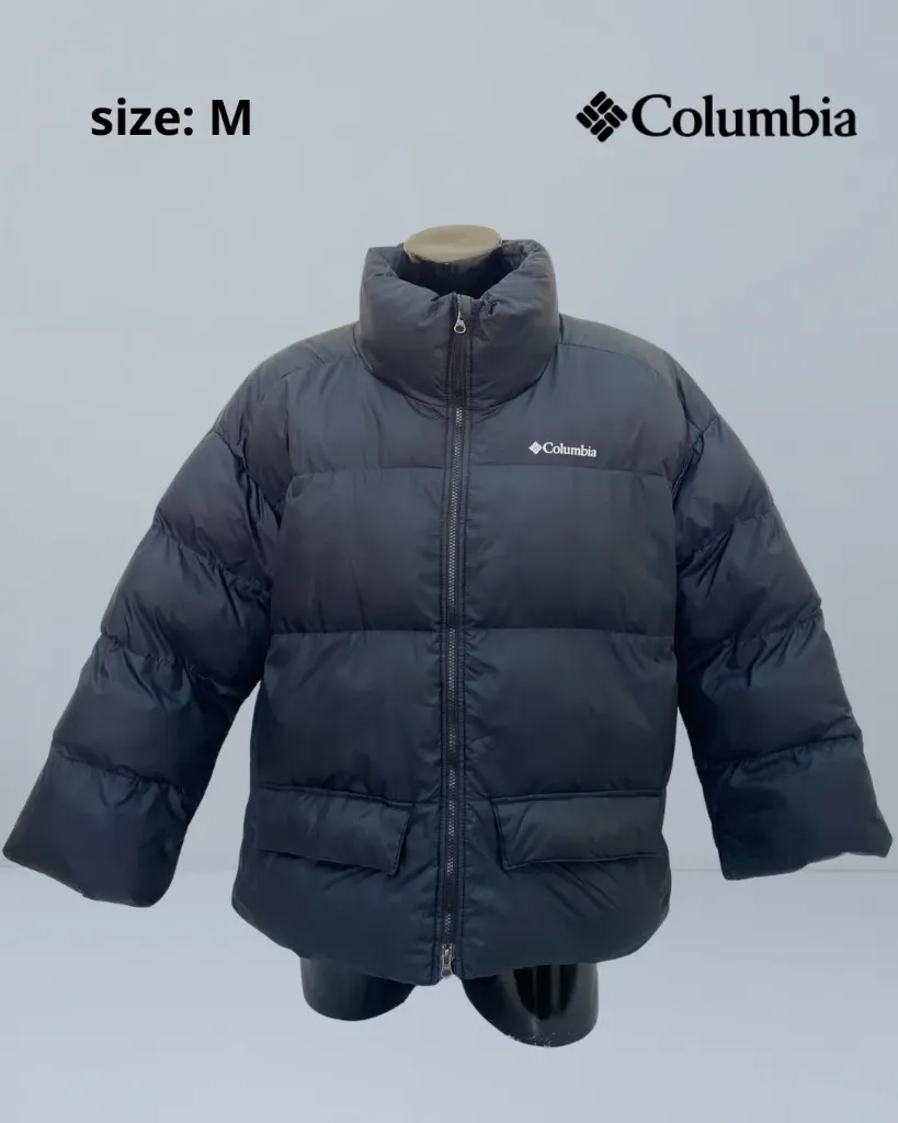 Columbia Cropped Puffect Puffer Jacket Women's m to l gray Full Zip Quilted NWT